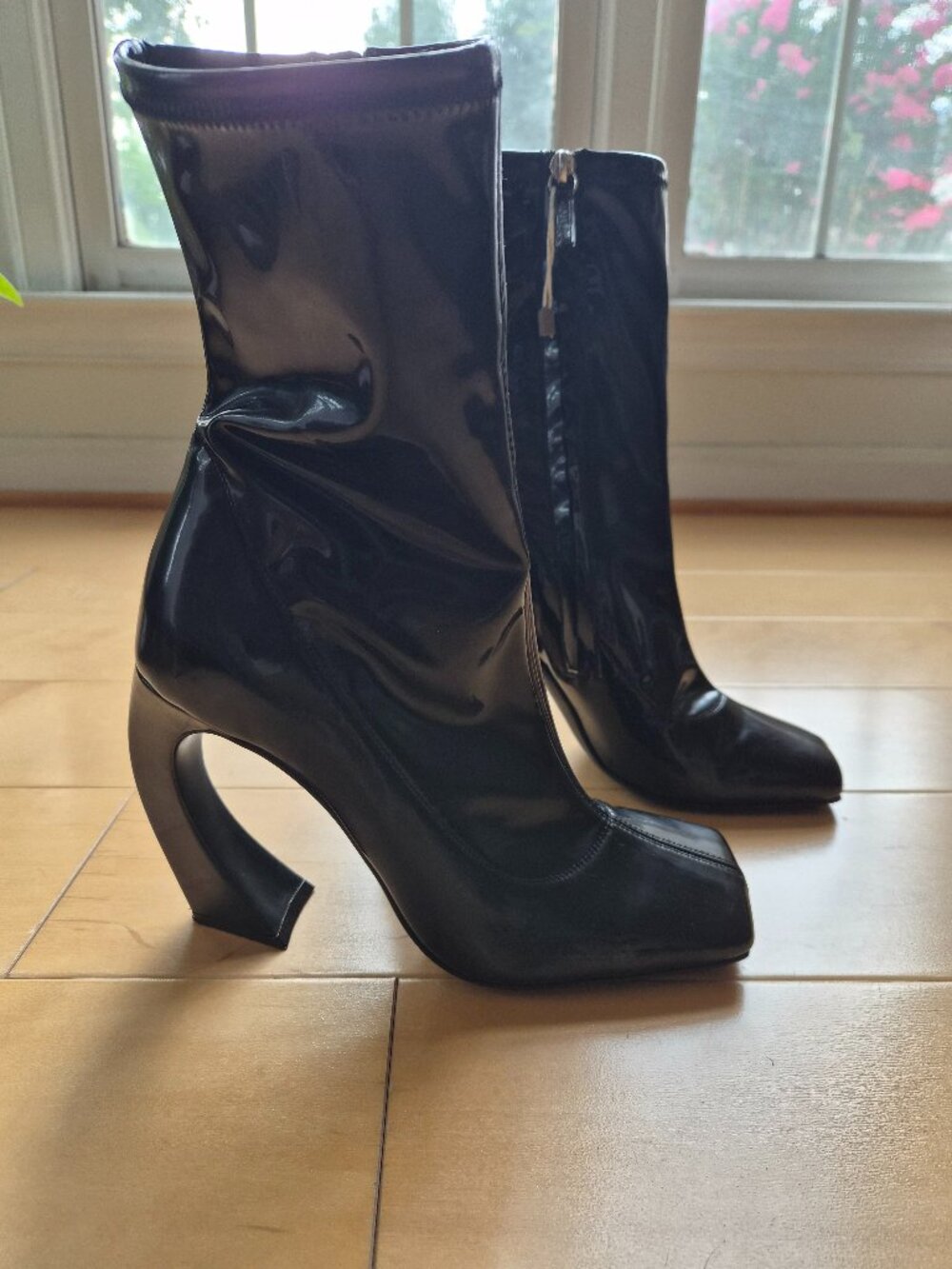 Guiseppe Zanotti Musa Black Vinyl Boots Sz 40